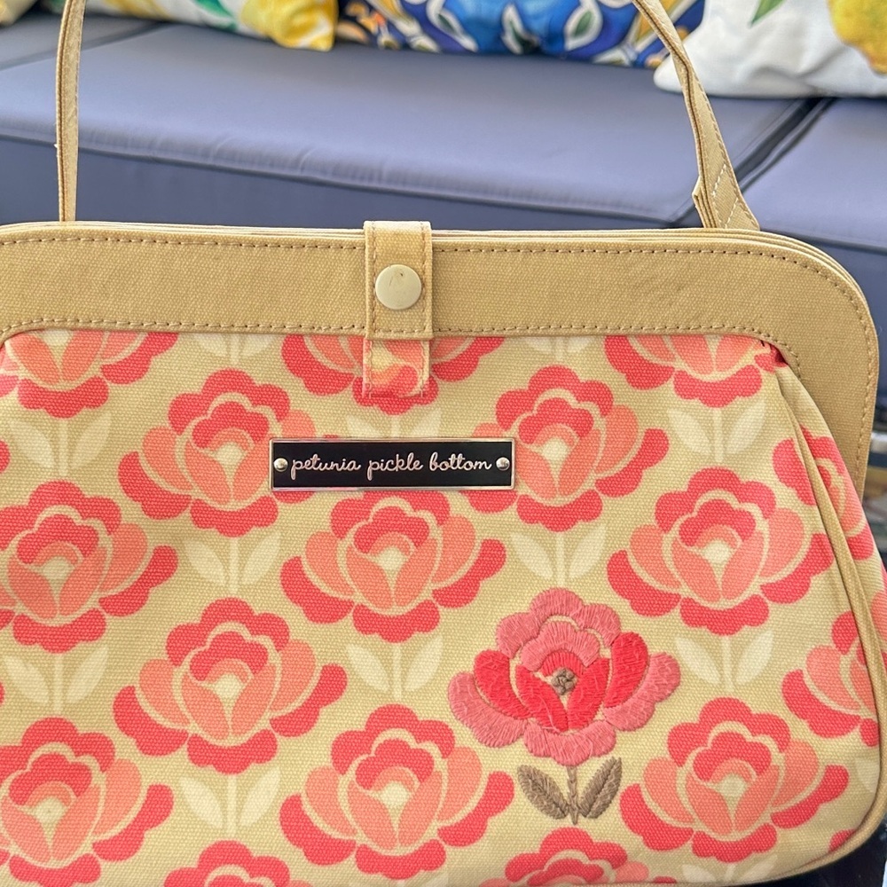 Petunia Pickle Bottom Pink Floral Shoulder Bag